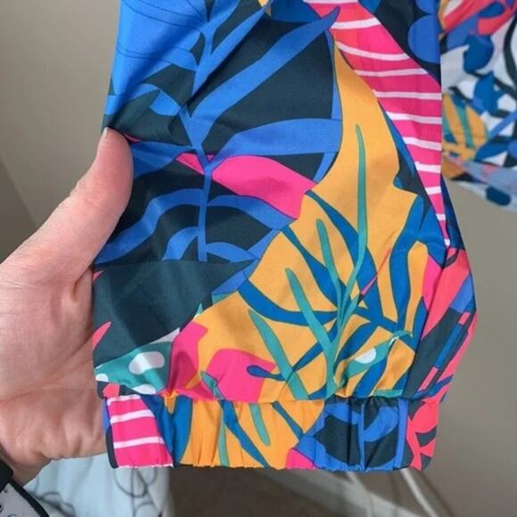 Lauren James multicolored water resistant jacket Kangaroo pouch pocket zipper - Picture 10 of 13